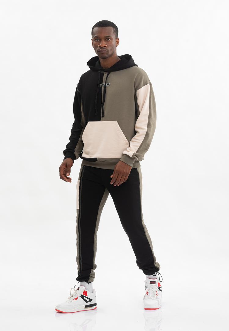 Tom Barron Tom Barron Colorblock Sporty Hoodie Set Trainingsanzug Herren - GREEN - 7 | SportScheck