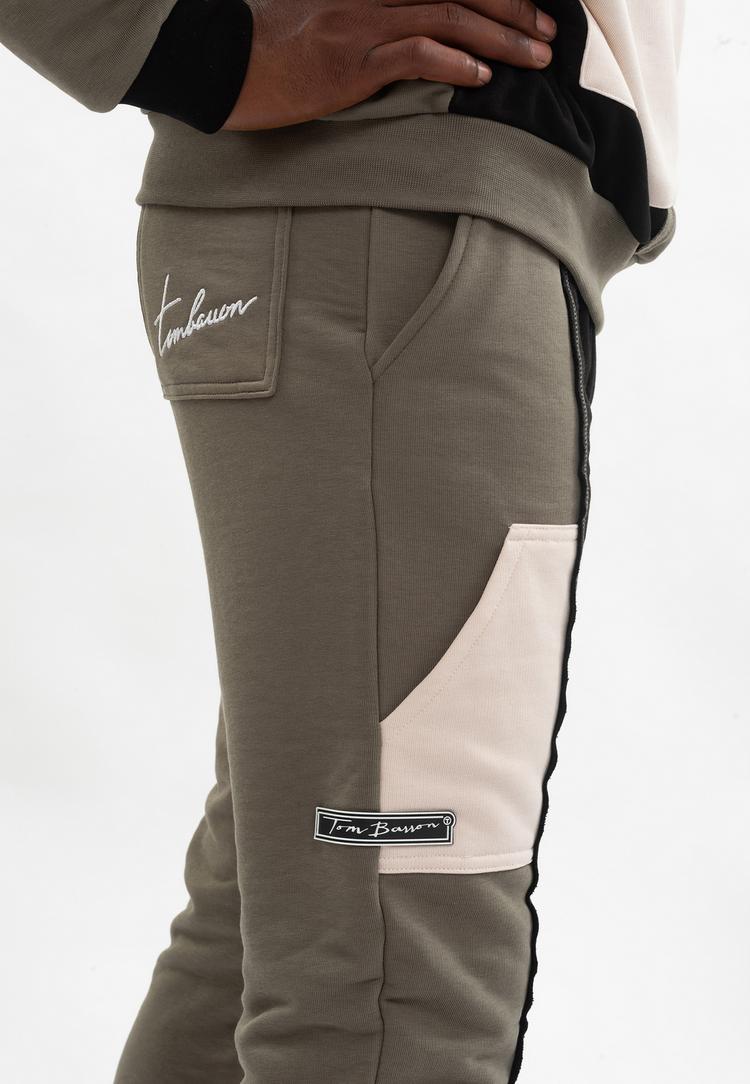 Tom Barron Tom Barron Colorblock Sporty Hoodie Set Trainingsanzug Herren - GREEN - 10 | SportScheck