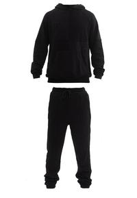Tom Barron Colorblock Sporty Hoodie Set Trainingsanzug Herren - black