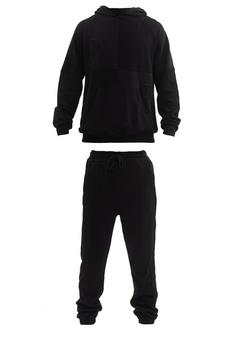 Tom Barron Colorblock Sporty Hoodie Set Trainingsanzug Herren BLACK