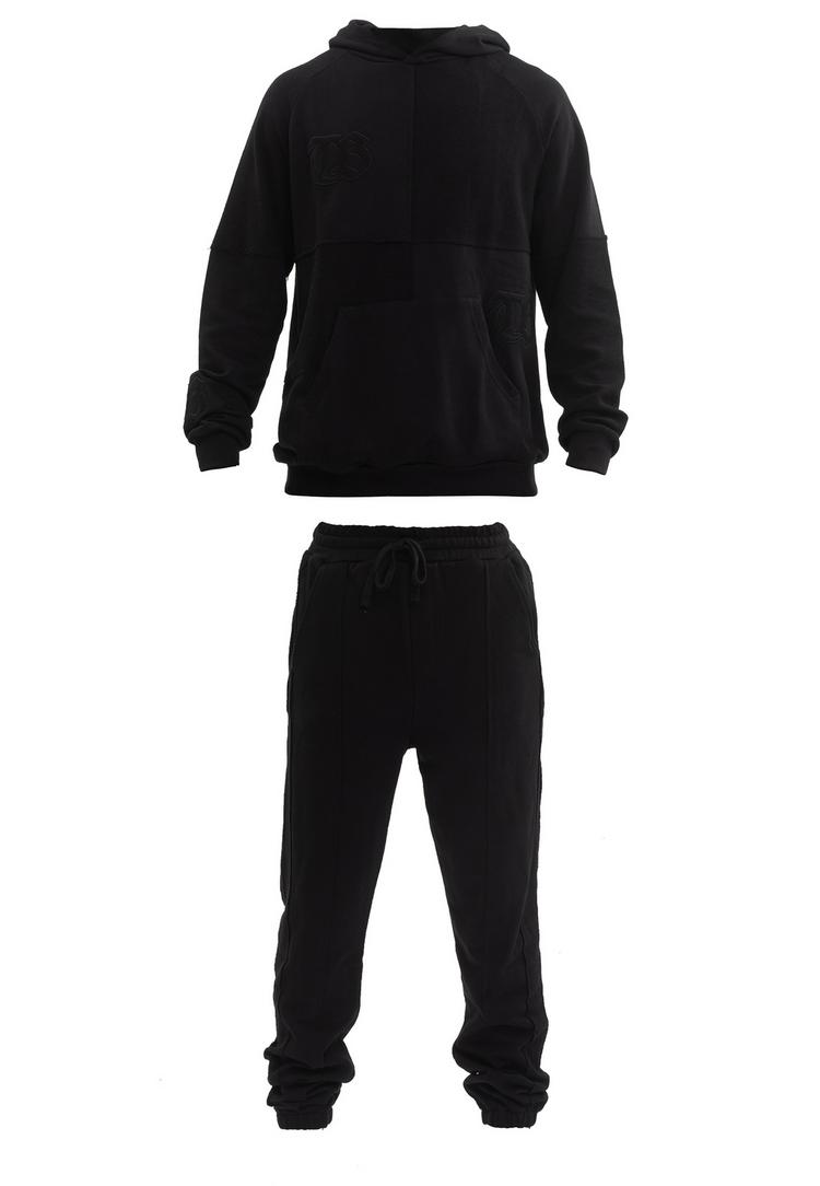 Tom Barron Tom Barron Colorblock Sporty Hoodie Set Trainingsanzug Herren - black - 0 | SportScheck