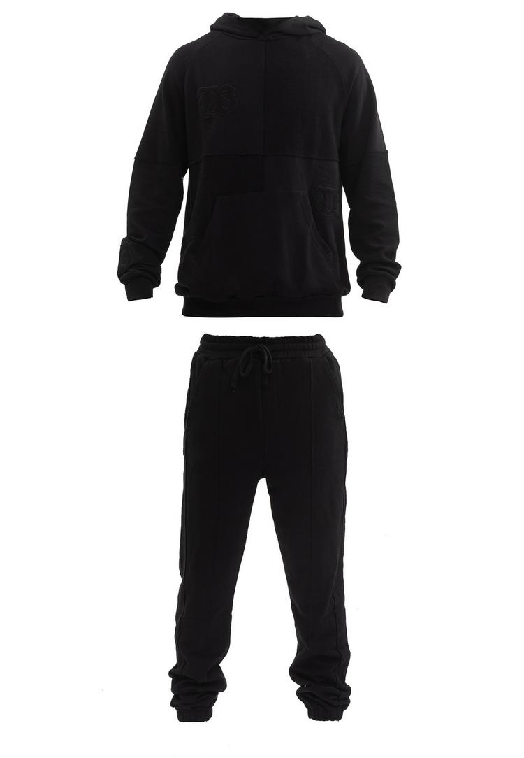 Tom Barron Tom Barron Colorblock Sporty Hoodie Set Trainingsanzug Herren - black - 0 | SportScheck