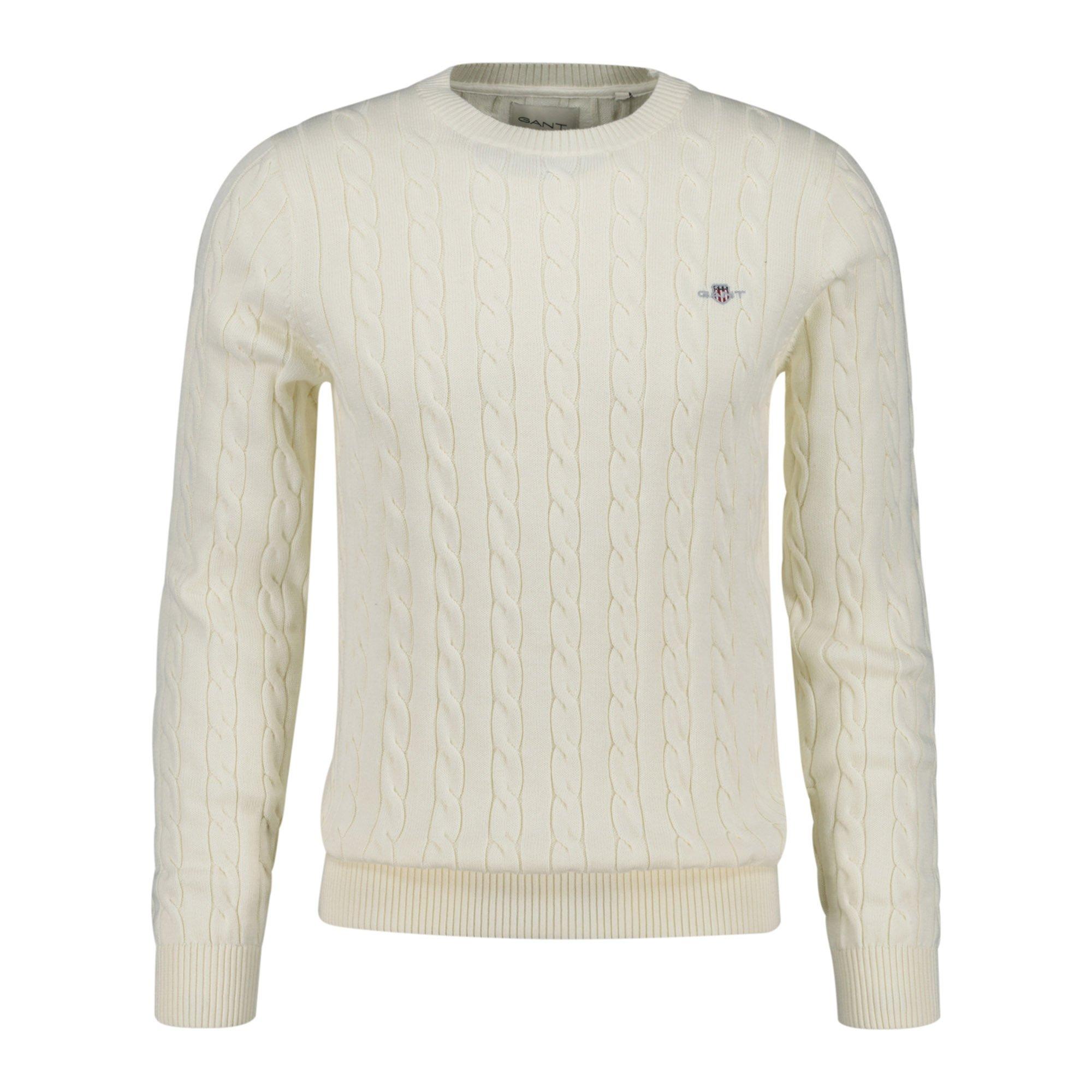 GANT Strickpullover Strickpullover Herren - Cream