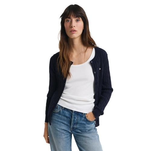 Rückansicht von GANT Strickjacke Strickjacke Damen Blau