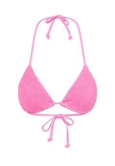 Moda Minx Scrunch Triangle Top Bikini Oberteil Damen Candy Pink