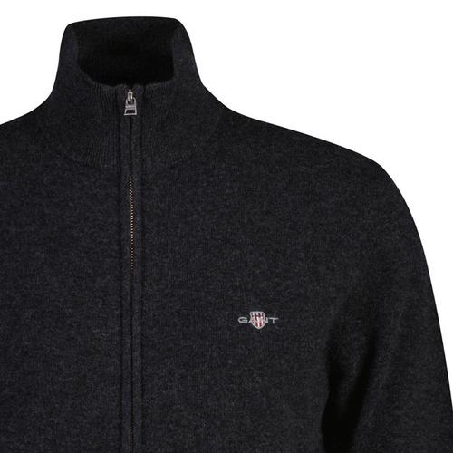 Rückansicht von GANT Strickjacke Strickjacke Herren Anthrazit Melange