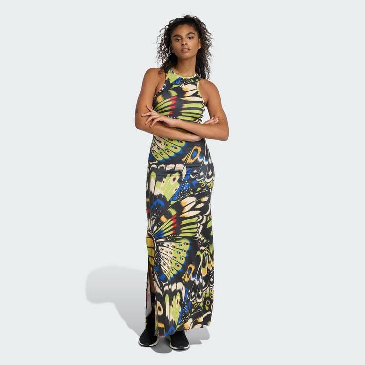 adidas adidas adidas X FARM Premium Kleid Kleid Damen - Black / Hi-Res Blue / Lush Red - 0 | SportScheck