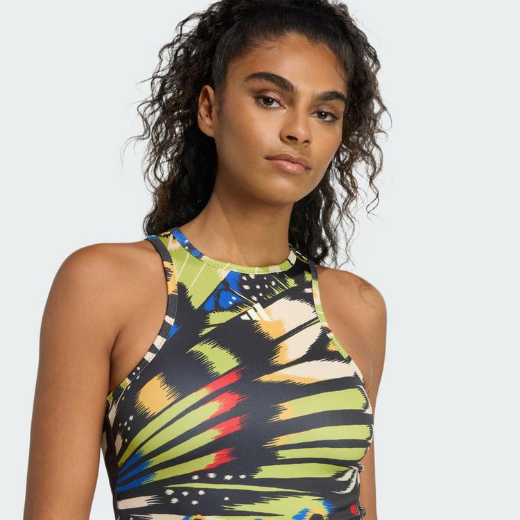 adidas adidas adidas X FARM Premium Kleid Kleid Damen - Black / Hi-Res Blue / Lush Red - 0 | SportScheck