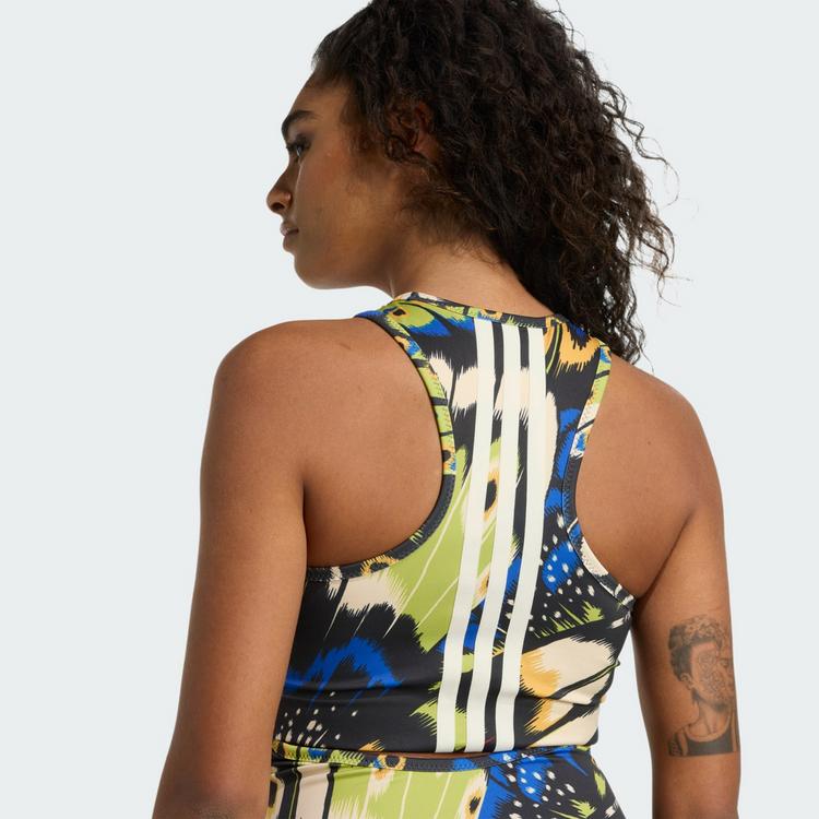 adidas adidas adidas X FARM Premium Kleid Kleid Damen - Black / Hi-Res Blue / Lush Red - 1 | SportScheck