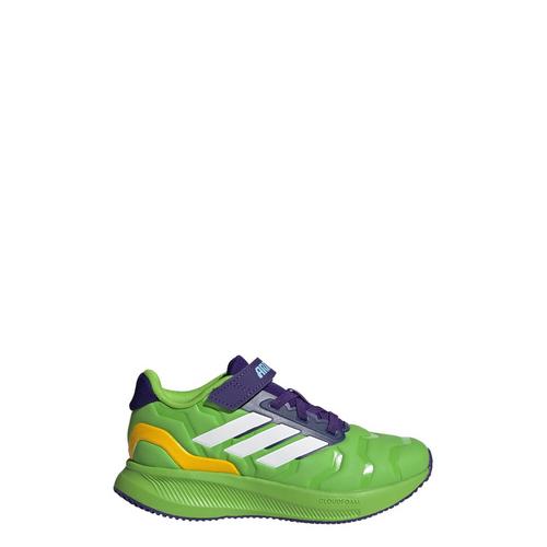Rückansicht von adidas adidas Iron Hulk Runfalcon 5 Schuh Kids Laufschuhe Kinder Semi Solar Green / Cloud White / Collegiate Purple