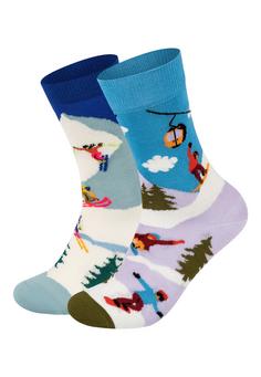 Happy Socks Winterwonderland Snowboard-Skiing Freizeitsocken multi_coloured