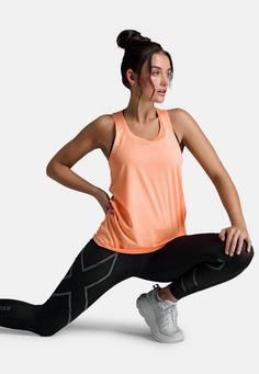 Rückansicht von 2XU Light Speed Tech Singlet Funktionsshirt Damen digital peach-white reflective