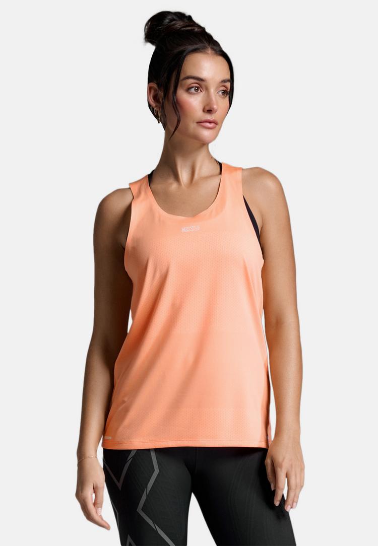 2XU 2XU Light Speed Tech Singlet Funktionsshirt Damen - digital peach-white reflective - 4 | SportScheck