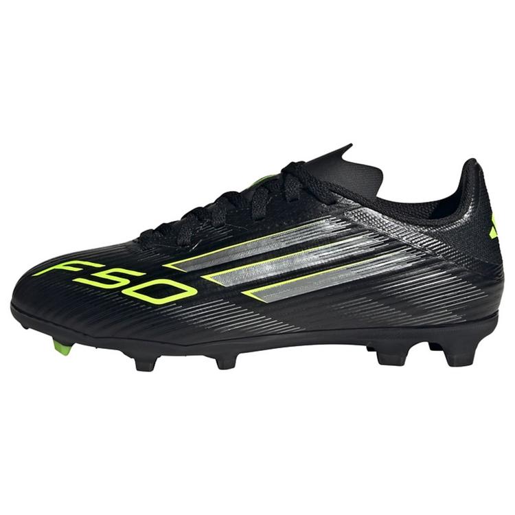 adidas adidas F50 League Kids FG/MG Fu&szlig;ballschuh Fu&szlig;ballschuhe Kinder - Core Black / Iron Metallic / Lucid Lemon - 0 | SportScheck