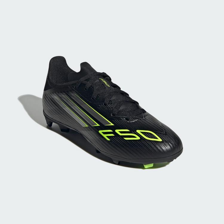 adidas adidas F50 League Kids FG/MG Fu&szlig;ballschuh Fu&szlig;ballschuhe Kinder - Core Black / Iron Metallic / Lucid Lemon - 2 | SportScheck