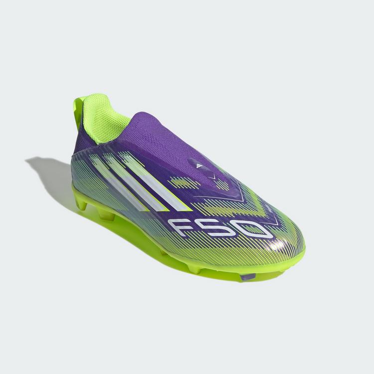 adidas adidas F50 League Laceless Kids TF Fu&szlig;ballschuh Fu&szlig;ballschuhe Kinder - Purple Rush / Cloud White / Lucid Lemon - 3 | SportScheck