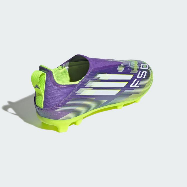 adidas adidas F50 League Laceless Kids TF Fu&szlig;ballschuh Fu&szlig;ballschuhe Kinder - Purple Rush / Cloud White / Lucid Lemon - 4 | SportScheck