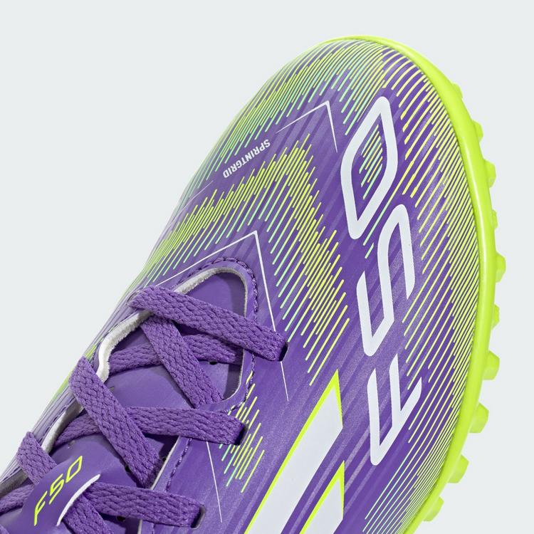 adidas adidas F50 Club Kunstrasen Fu&szlig;ballschuhe Kinder Fu&szlig;ballschuhe Kinder - Purple Rush / Cloud White / Lucid Lemon - 5 | SportScheck