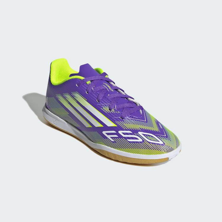 adidas adidas F50 Club Kids Fu&szlig;ballschuh, Hallenb&ouml;den Fu&szlig;ballschuhe Kinder - Purple Rush / Cloud White / Lucid Lemon - 2 | SportScheck