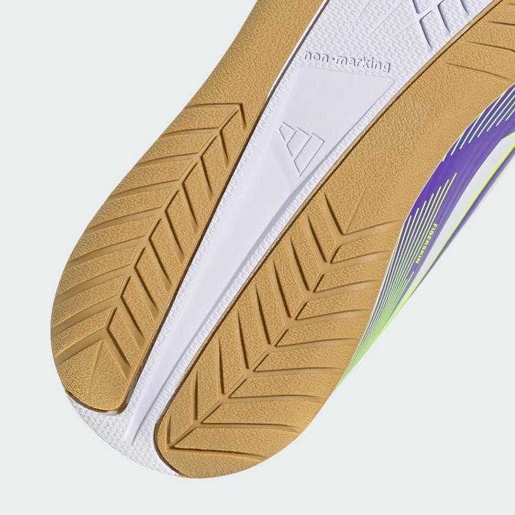 adidas adidas F50 Club Kids Fu&szlig;ballschuh, Hallenb&ouml;den Fu&szlig;ballschuhe Kinder - Purple Rush / Cloud White / Lucid Lemon - 6 | SportScheck