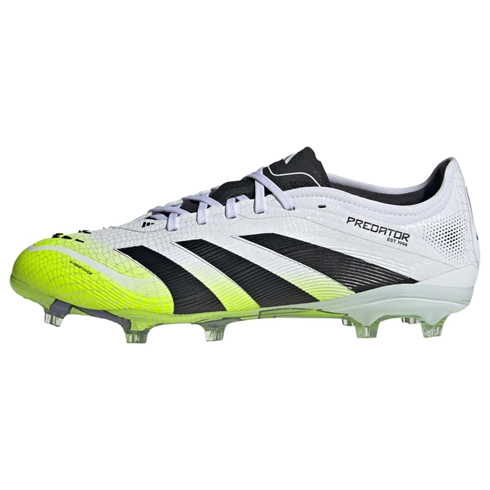 adidas Predator Pro feste B&ouml;den Fu&szlig;ballschuhe Fu&szlig;ballschuhe - Cloud White / Core Black / Lucid Lemon