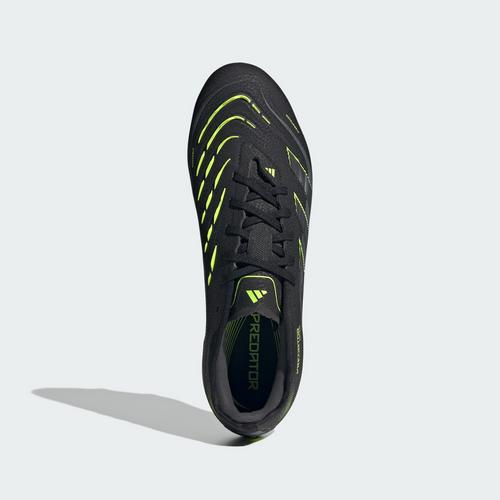 Rückansicht von adidas Predator Pro feste Böden Fußballschuhe Fußballschuhe Core Black / Carbon / Lucid Lemon