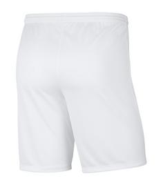 Rückansicht von Nike Park III Short Fußballshorts Herren weiss