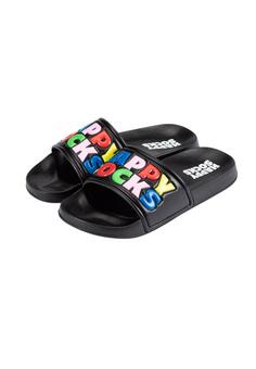 Happy Socks Logo Slider Zehentrenner schwarz