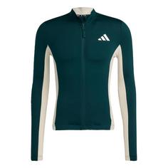 adidas Tempo 3-Streifen Longsleeve Radtrikot Funktionstop Herren Green / Alumina