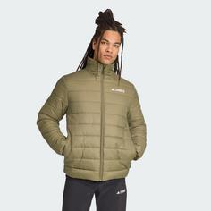 Rückansicht von adidas Terrex Multi Essentials Isolationsjacke Outdoorjacke Herren Olive Strata