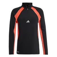 adidas Tech Apparel 1/4 Rei&szlig;verschluss Funktionssweatshirt Herren - Black / Easy Coral