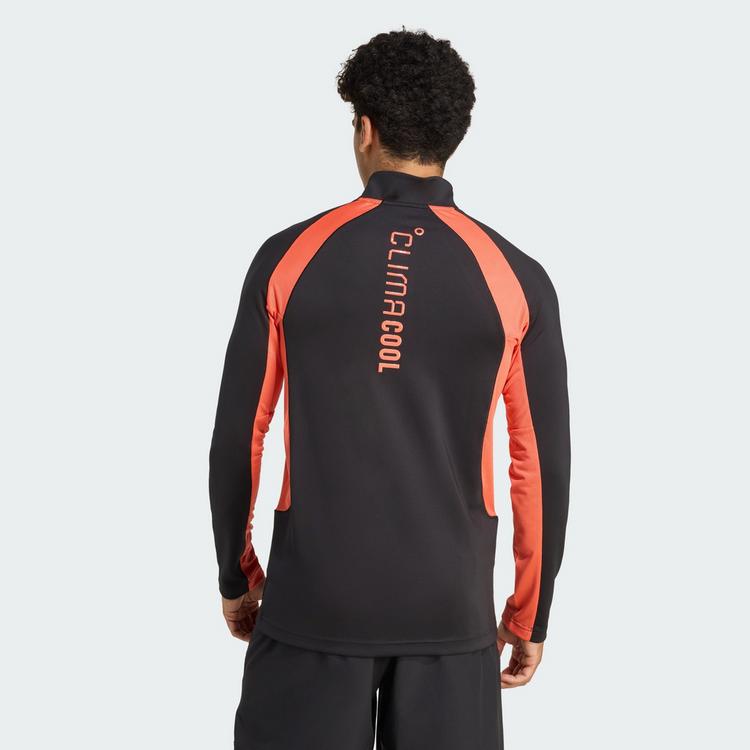 adidas adidas Tech Apparel 1/4 Rei&szlig;verschluss Funktionssweatshirt Herren - Black / Easy Coral - 1 | SportScheck