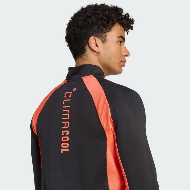 adidas adidas Tech Apparel 1/4 Rei&szlig;verschluss Funktionssweatshirt Herren - Black / Easy Coral - 0 | SportScheck