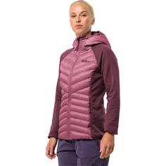 Rückansicht von Jack Wolfskin ROUTEBURN PRO HYBRID W Fleecejacke Damen raisin