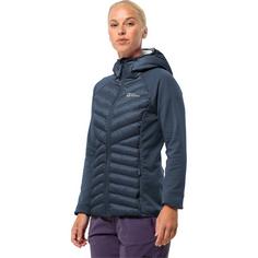 Rückansicht von Jack Wolfskin ROUTEBURN PRO HYBRID W Fleecejacke Damen midnight sky