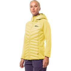Rückansicht von Jack Wolfskin ROUTEBURN PRO HYBRID W Fleecejacke Damen lemon ice