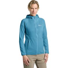 Rückansicht von Jack Wolfskin KOLBENBERG HOODED FZ W Fleecejacke Damen sky blue