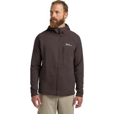Rückansicht von Jack Wolfskin KOLBENBERG HOODED FZ M Fleecejacke Herren peat