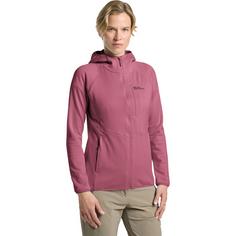 Rückansicht von Jack Wolfskin KOLBENBERG HOODED FZ W Fleecejacke Damen raisin