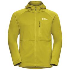 Jack Wolfskin KOLBENBERG HOODED FZ M Fleecejacke Herren chartreuse