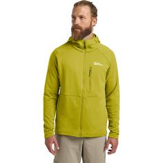 Rückansicht von Jack Wolfskin KOLBENBERG HOODED FZ M Fleecejacke Herren chartreuse
