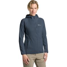 Rückansicht von Jack Wolfskin KOLBENBERG HOODED FZ W Fleecejacke Damen midnight sky