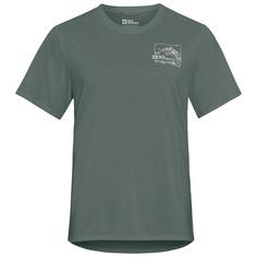Jack Wolfskin VONNAN GRAPHIC T W Funktionsshirt Damen RIDGE LEAF slate green