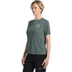 Rückansicht von Jack Wolfskin VONNAN GRAPHIC T W Funktionsshirt Damen RIDGE LEAF slate green