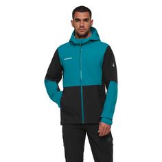 Rückansicht von Mammut Linard Guide Hooded Hardshelljacke Herren black-deep teal