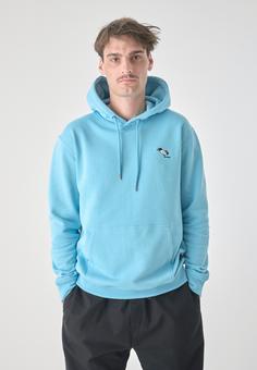 Rückansicht von Cleptomanicx Classic Hooded Storm Gull Hoodie Herren Milky Blue