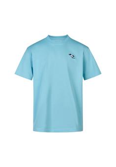 Cleptomanicx Classic Tee Storm Gull Printshirt Herren Milky Blue