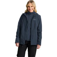Rückansicht von Jack Wolfskin MOONRISE 3IN1 JKT W Doppeljacke Damen midnight sky
