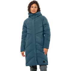 Rückansicht von Jack Wolfskin MARIENPLATZ COAT W Daunenmantel Damen aluminium blue