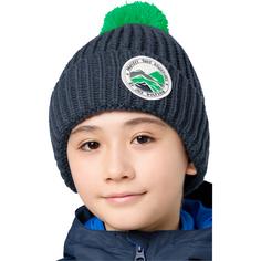 Rückansicht von Jack Wolfskin POMPOM BADGE BEANIE K Stirnband Kinder midnight sky